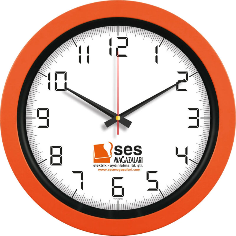 V30-346-t ø 40 cm turuncu plastik duvar saati
