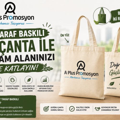 Çift Taraf Baskılı Bez Çanta Ile Reklam Alanınızı İkiye Katlayın